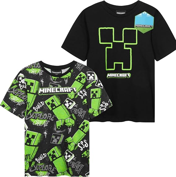 Pokemon | Minecraft | Fortnite Boys T-Shirts, Multipack Crew Neck Half-Sleeve Tee Tops, Soft Summer Boys Clothing, Gamer Gift