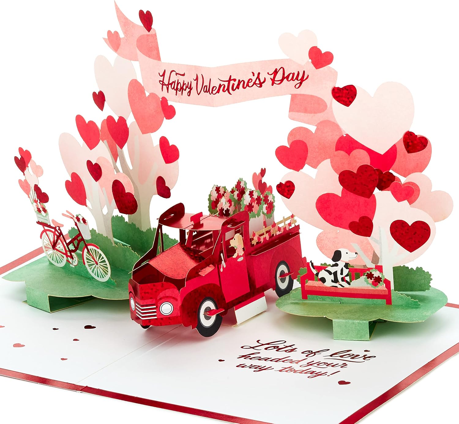 Hallmark Signature Paper Wonder Pop Up Valentines Day Card Vintage Red Truck