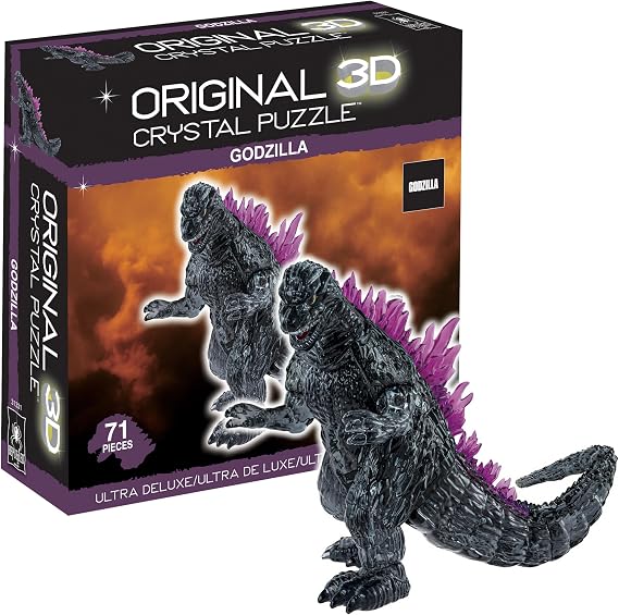 BePuzzled, Godzilla Ultra Deluxe Original 3D Crystal Puzzle, 71 Piece Brain Teaser, Collectible Display Puzzle for Kids & Adults Ages 12+