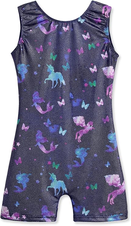 HOZIY Gymnastics Leotards for Girls Unicorn Aurora Rainbow Mermaid Dinosaur Cupcake Sparkle Biketard Toddlers Kids Children