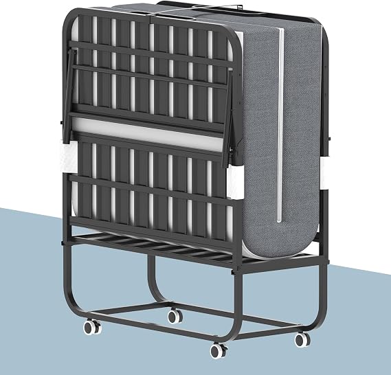 Folding Bed with 5 Inch Mattrees, 75"x38" Rollaway Beds for Adults