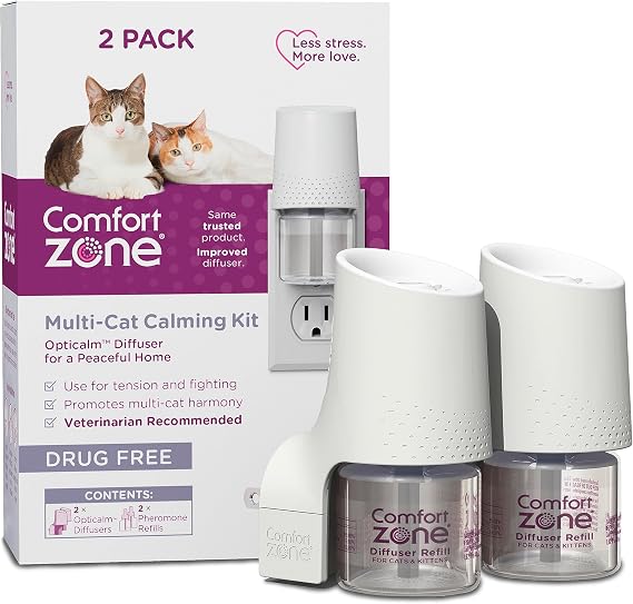 Comfort Zone Multi Cat Calming 2 Room Kit, 2 Diffusers & 2 Refills