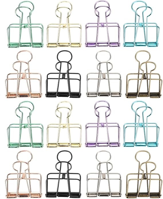 Binder Clips, 16-Pack Hollow Skeleton Design