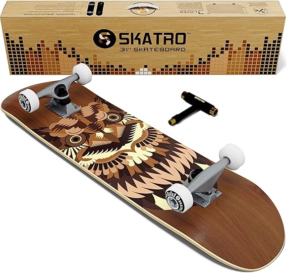 Skatro - Pro Skateboard 31 Complete Skateboard. Skate Board Ages: Adults, Boys, Girls, Beginners, and Kids