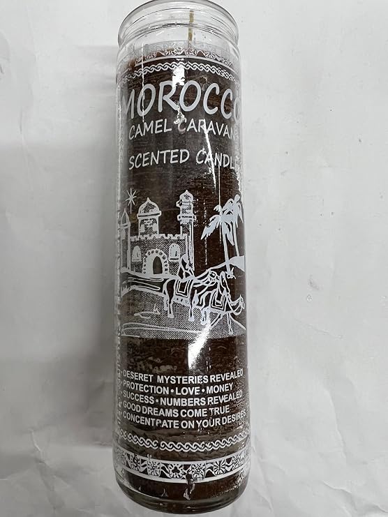 Brilux Morocco Camel Caravan Scented Brown Pillar Candle in Glass