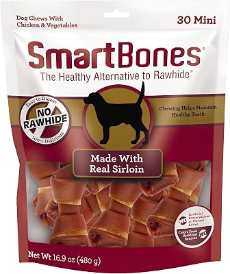 SmartBones Real Sirloin Mini Chews, 30 Count Pack of 1