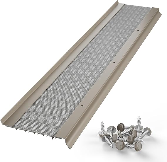 Elite Micromesh 5" Gutter Covers System for Leaf Protection Featuring Stainless Steel Mesh Aluminum Gutter Guards Leaf Guards for Gutters - Made in The USA (Clay - 11"Sample)