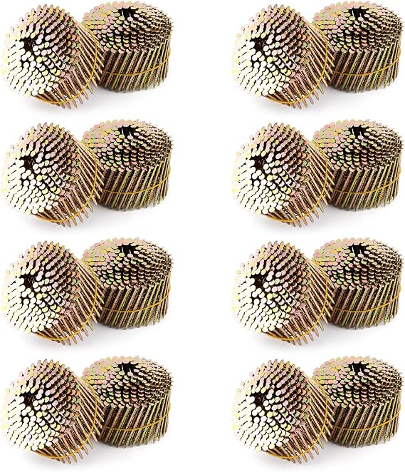 Coil Siding Nails 2-1/2" x .112 15 Degree Full Round Head Ring Shank Galvanized Siding Nails, 3600 Count, Wire Collated Coil for Siding/Framing Nail Gun