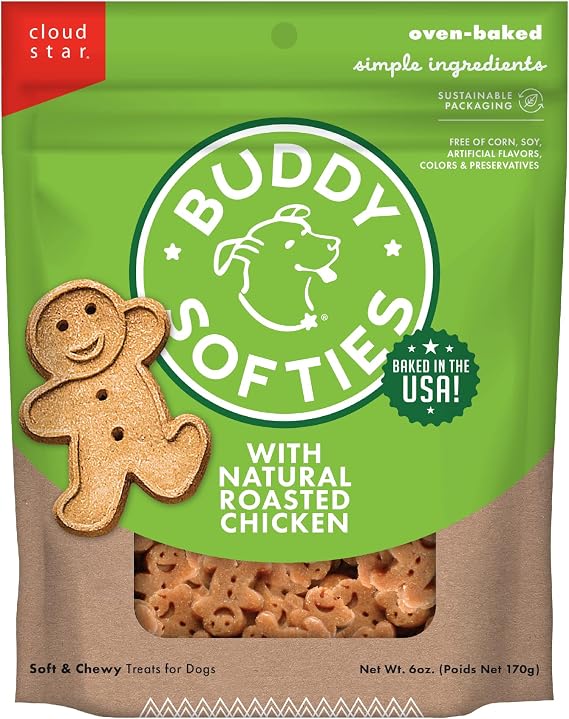 Buddy Biscuits Softies Natural Chewy Dog Treats, Roasted Chicken, 6 oz.