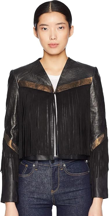 RACHEL ZOE Sky Jacket Black/Gold/Croc 4