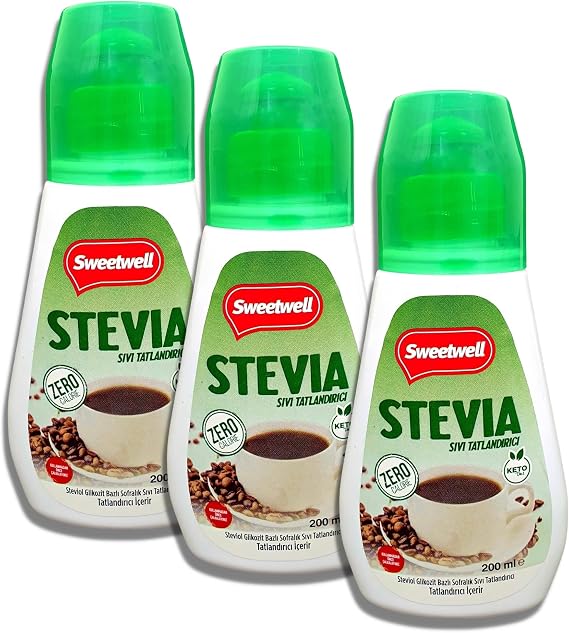 Sweetwell Stevia Liquid Sweetener Zero Calories 200 ML x 3 Pieces
