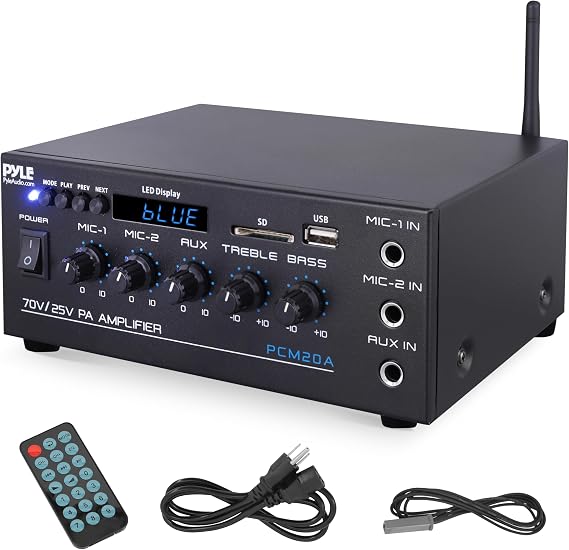 Pyle Compact 40 watt Mini 70v Public Address Amplifier