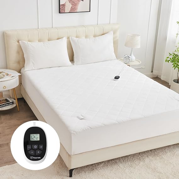 Heated Mattress Pad Twin XL Size with Memory&Preheat Functions | Bed Warmer Electric Mattress Cover 39"80" Single Control 12 Heat Settings 12-Hour Auto Off Fits 18-24" Deep Pocket