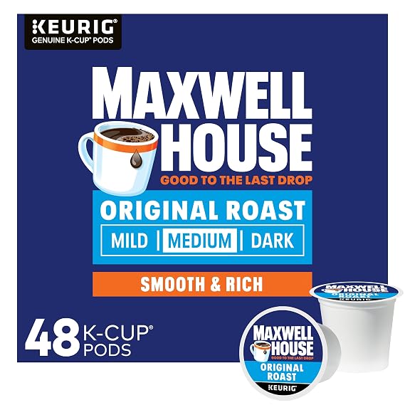 Maxwell House K-Cup Coffee Pods, 48 ct Box, Original Roast Medium Roast