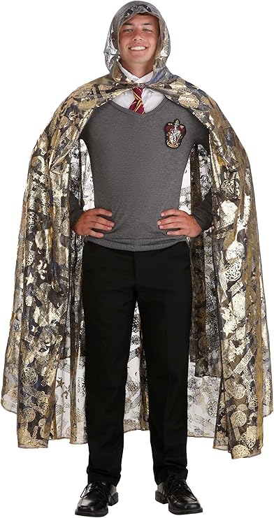 elope Adult Harry Potter Invisibility Cloak - Sheer Metallic Design with Front Clasp, 54-Inch Length, Officially Licensed