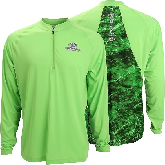EAG Elite Mossy Oak Elements Quarter Zip Performance Long Sleeve Pullover