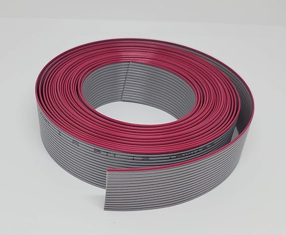 IDC 16-pin, 16 Conductors Flat Ribbon Cable 10-Ft Length for 2.54mm 0.1" Pitch 16P Connectors