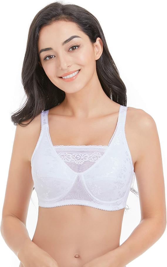 BIMEI Mastectomy Bra Pocket Bra for Silicone Breastforms8103 (38C, White)