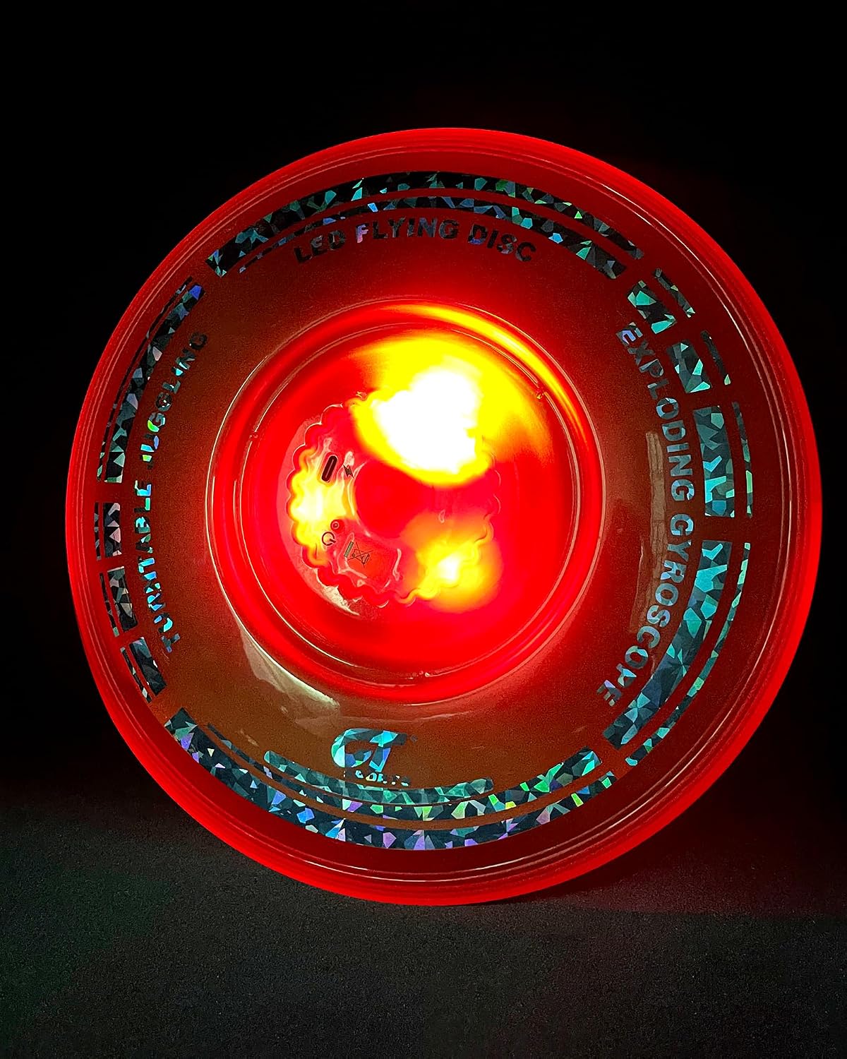 3 in 1 LED Flying DiscSpinning TopsFingertip Juggling-Multifunctional Flying disc for Kids & Adults All Ages-for Outdoors & Families Party CampingOrange