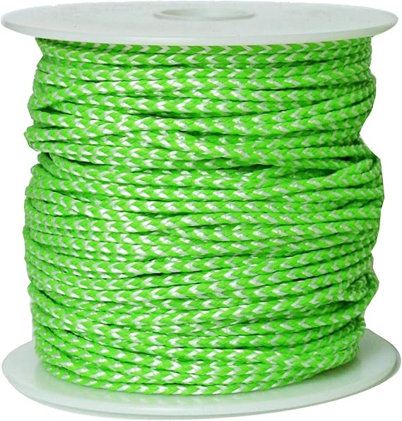 Jameson Poly/Dyneema Throw Line, 2.5mm x 180 ft, High Strength 450 lbs, Neon Green & White, Compatible with Tru Shot Launcher Ideal for Arborist & Tree Care