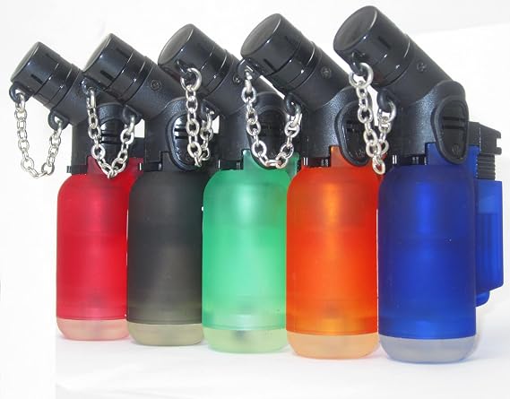 20 Pack 45 Degree Angle Jet Flame Butane Torch Lighter Refillable Windproof