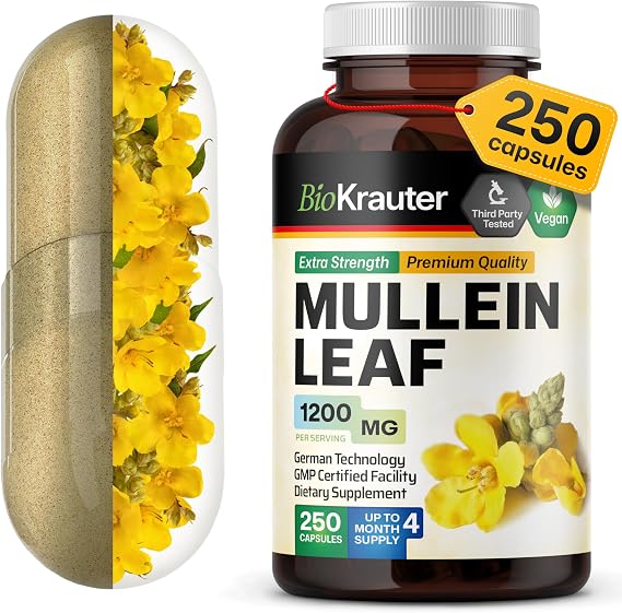 BIO KRAUTER Mullein for Lung Cleanse, Respiratory Support Supplements