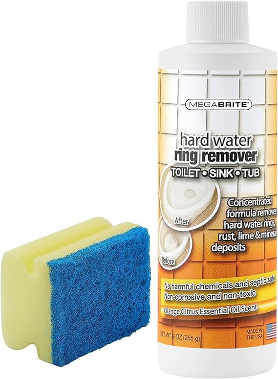 Toilet Bowl Stain Remover | Porcelain Sink, Tub & Bowl | Concentrated Formula Removes Hard Water Rings, Rust, Lime & Mineral Deposits | Septic Safe | Citrus Scent 9 oz