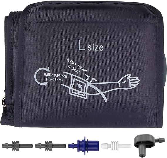 Blood Pressure Cuff Arm Circumference 22-48CM for Blood Pressure Monitor | Large Portable Cuff Adjustable Replacement Upper Arm Cuff for Elders Home Adult Kid Use (Blue, 22-48cm)