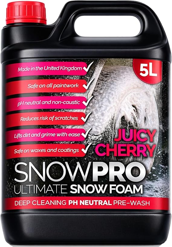 Snow Foam Shampoo Car Wash 5L Soap pH Neutral Vehicle Cleaning Detailing Pre Wash Cherry Fragrance