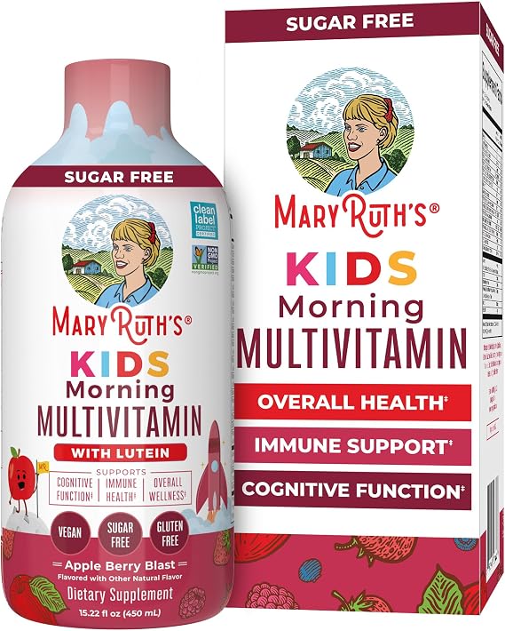 MARYRUTH'S Kids Liquid Morning Multivitamin for Kids, Sugar Free, 15.22oz