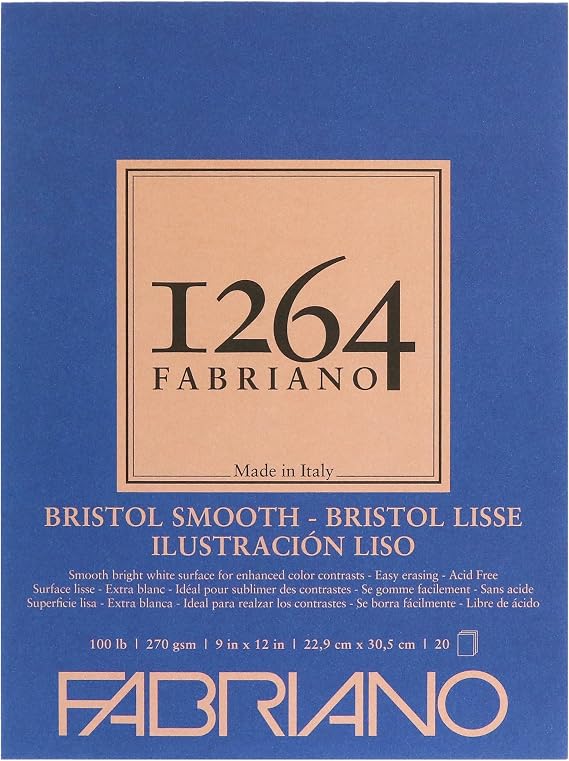 Fabriano 1264 Bristol Pad, Smooth, 9" x 12"