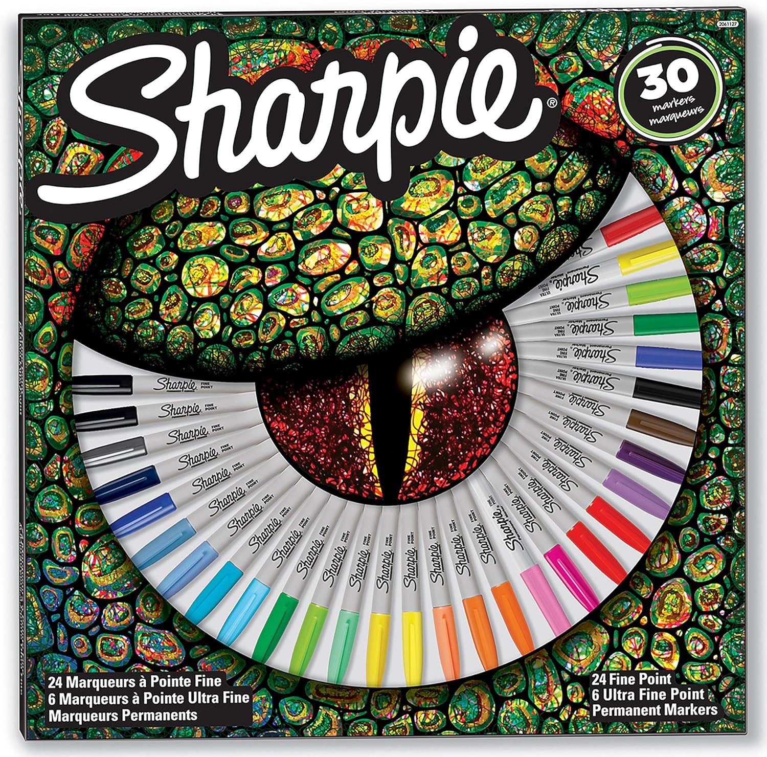 Sharpie Fine Permanent Marker Mixed Box of 30, Lizard
