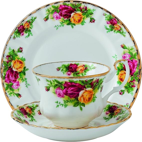 Royal Albert Old Country Roses 3 Piece Set (Teacup, Saucer & Plate)