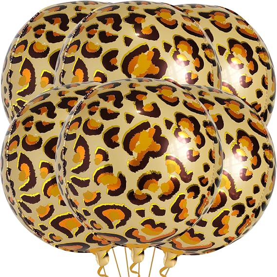 KatchOn Cheetah Print Balloons 22 Inch, Pcs 6 Leopard Balloons Jungle Party