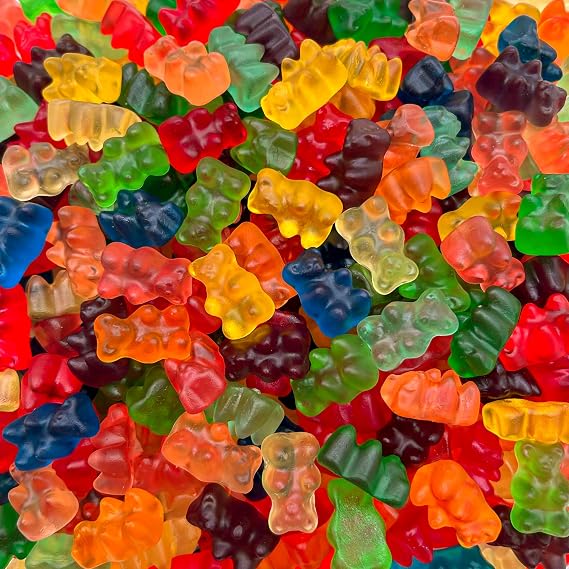 Gummy Bears, Assorted Fruit Flavored Candy, 1 Lb Bag