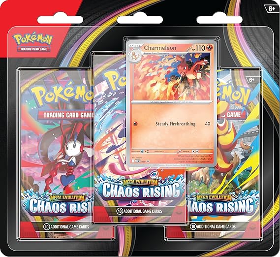 Pokemon TCG: Mega EvolutionChaos Rising Triple Pack (1 Foil Promo Card & 3 Booster Packs)