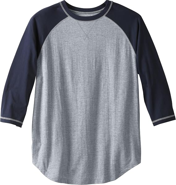 Liberty Blues by Kingsize Men's Big & Tall Crewneck Raglan Tee