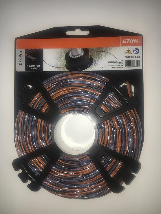 STIHL 9304303 Carbon Trimmer Line 2.4 mm x 70 m Cross-Shaped CF3 Pro | Carbon fiber core that increases strength and longevity