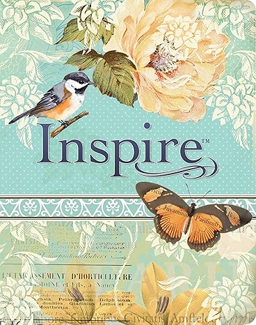 Inspire Bible NLT (LeatherLike, Vintage Blue/Cream): The Bible for Coloring & Creative Journaling