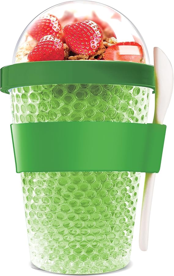 Asobu Chill Yo 2 Go Freezing Yoghurt Pot, Lime, 11 x 10 x 18 cm