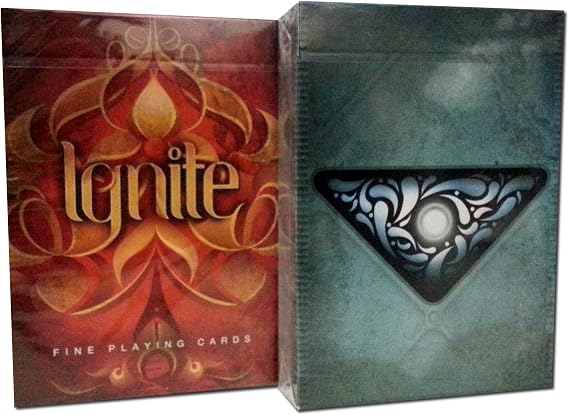 Lot 3 Fire and Water Ignite Fathom 2 Decks w/Pocket Calculator Playing Cards by Ellusionist Magic Cardist