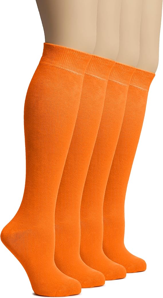 Hugh Ugoli Women's Rayon Derived from Bamboo Knee High Socks Comfort Seam Long Dress Socks, Shoe Size 5-8/8-11, 4 Pairs