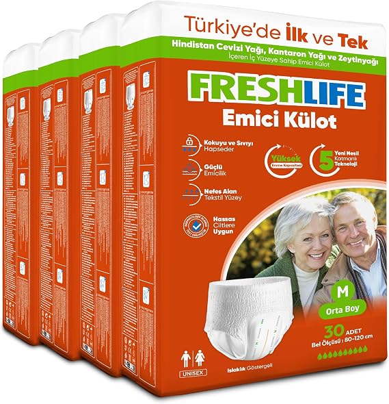 Freshlife Medium Emici Külot 30’lu 4 Paket (120 Adet)