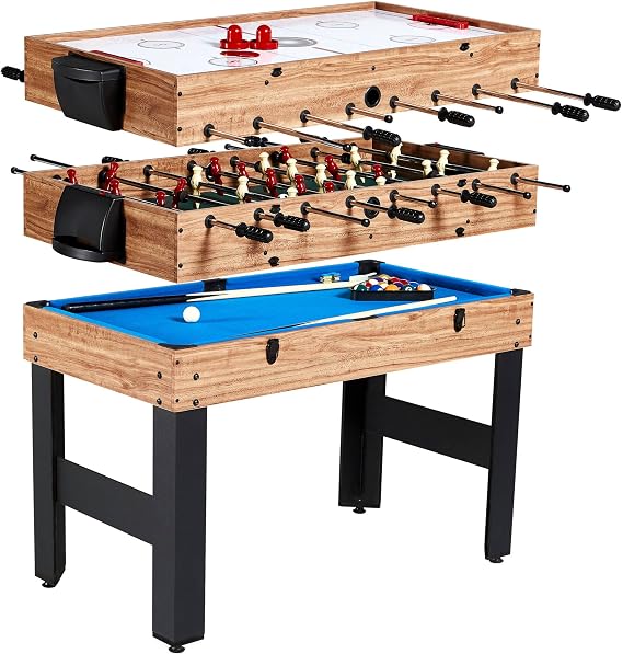 Table Game 3-In-1 Multi Combo Game Table Foosball Soccer Billiards Pool