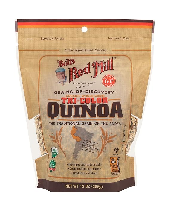 Bob's Red Mill Organic Tri-Color Quinoa, 13oz (Pack of 1) - Non GMO, Whole Grain, Vegan, Kosher