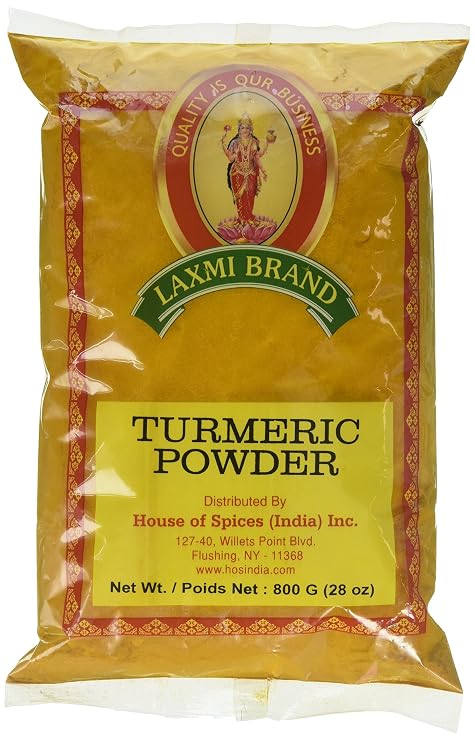 Laxmi Natural Ground Turmeric Powder, Curcuma Longa, Indian Saffron, Yellow Root, Made Pure, Made Fresh, Tradition of Quality, Product of India (1.76lb)