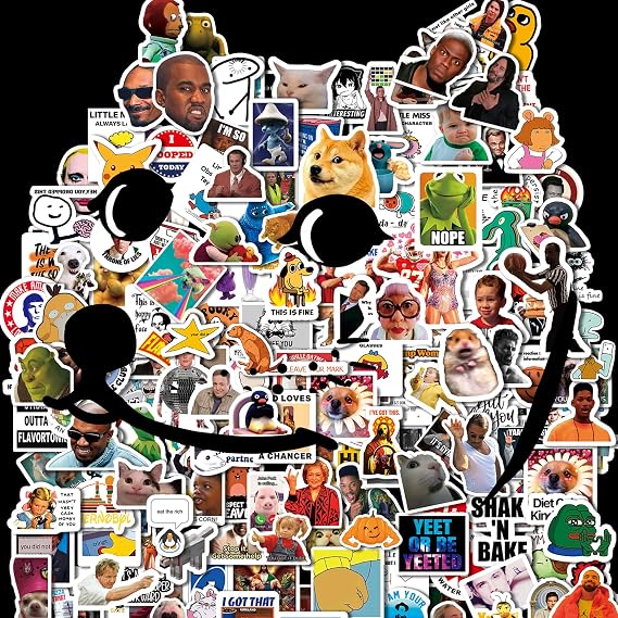 337PCS Funny Meme Stickers Pack, Waterproof Vinyl Decals, No Repeats