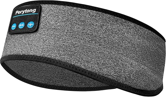 Perytong Sleep Headphones Bluetooth 5.4 Headband - Sleeping Headphones with Ultra-Thin Stereo Speakers for Side Sleepers - Wireless Music Earphones Headband for Sports, Workout, Jogging, Yoga, Travel