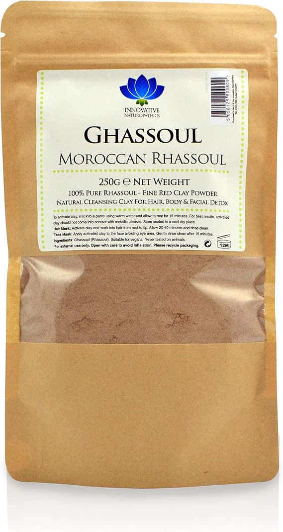 Rhassoul Clay - Detox, Hair & Face Mask for Deep Pore Cleansing - 250g - Ultra Pure Moroccan Ghassoul
