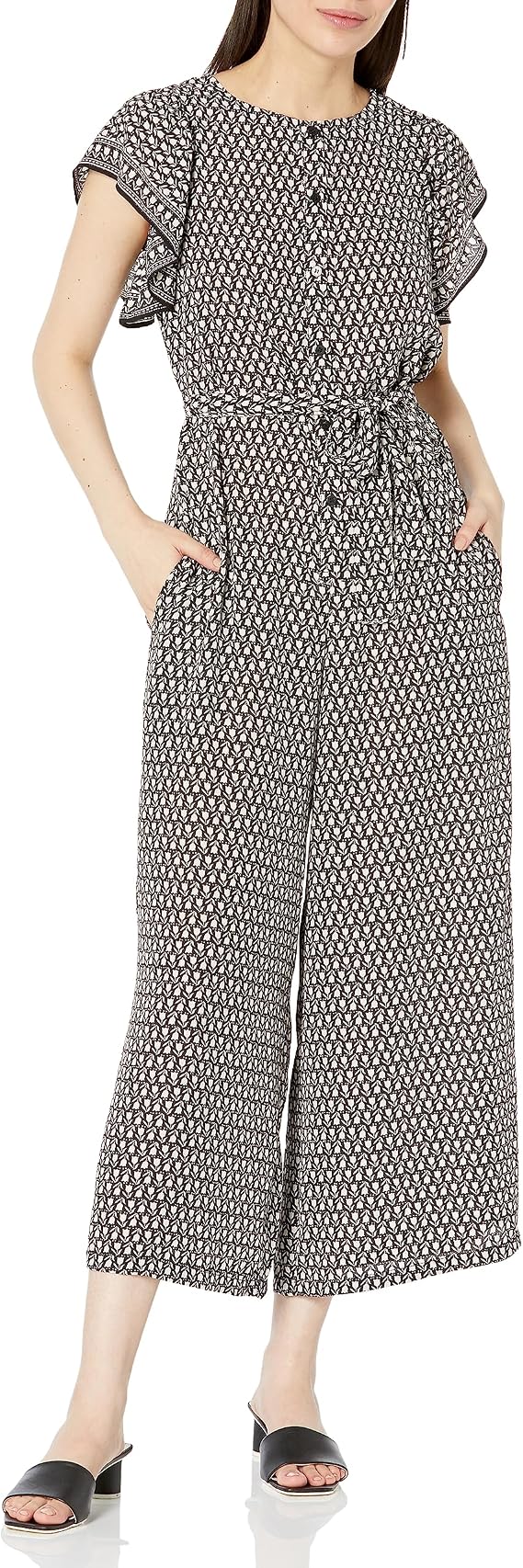 Max Studio Women's Crepe Flutter Sleeve Jumpsuit